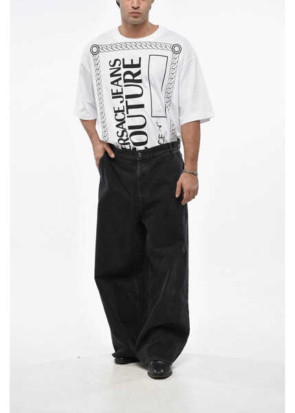 Blugi drepti Off-White Wide Leg Jeans With Logoed Button 22Cm Black Barbati (BM 19238114) 4