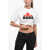 DSQUARED2 Logo Printed Cropped Fit Crew-Neck T-Shirt White