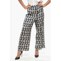 Pantaloni casual S Geometric Patterned Timeb Silk Pants Femei