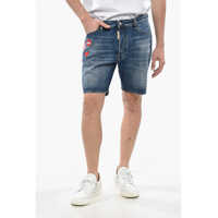 Pantaloni scurti Pac-Man Denim Shorts Marine With Embroidery Barbati