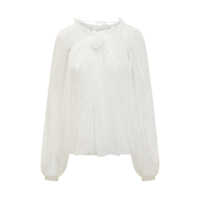 Bluze Alberta Ferretti Alberta Ferretti White Chiffon Blouse With Flower Femei