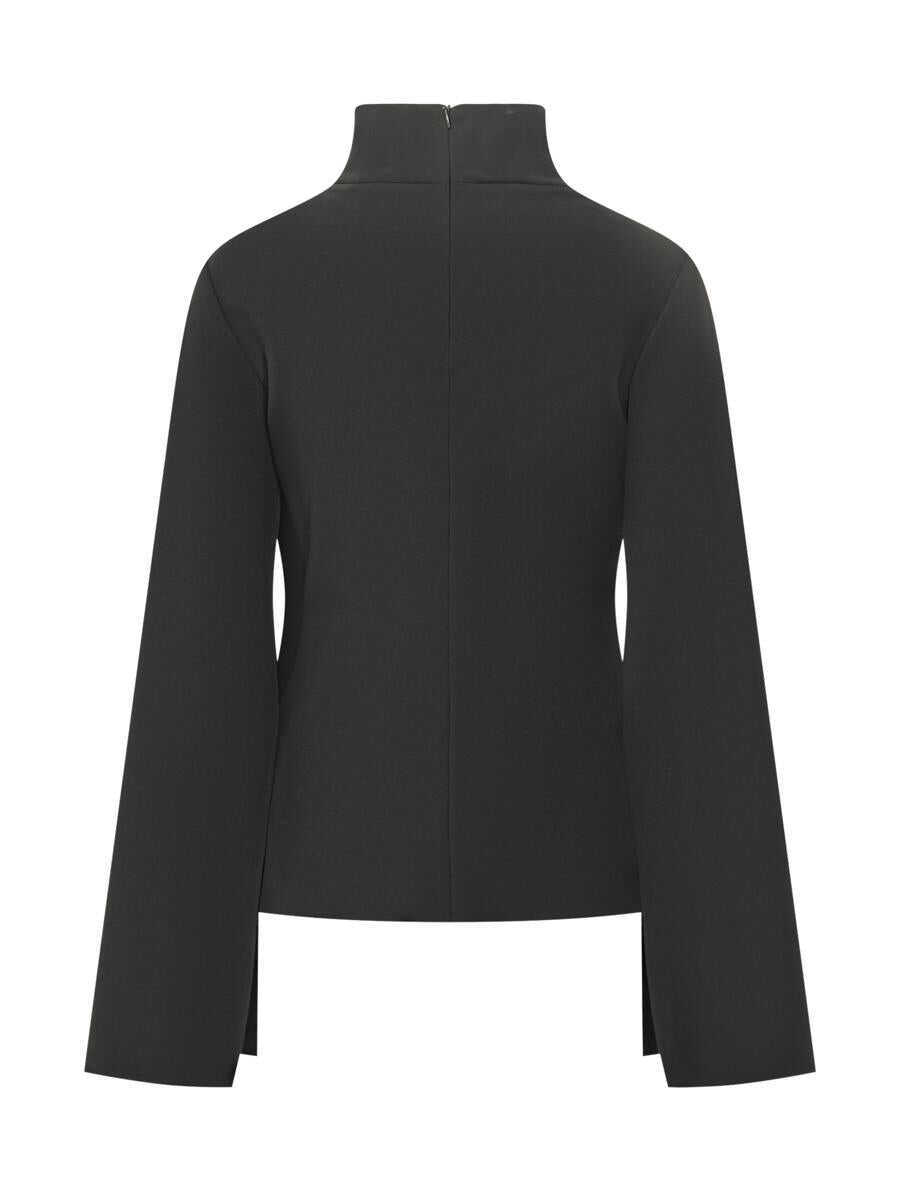 Bluze Alberta Ferretti Alberta Ferretti Alberta Ferretti Black High Neck Blouse With Wide Sleeves Black Femei (BM 19238277) 2