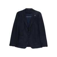 Sacouri Tagliatore Navy Blue Blazer In Virgin Wool Barbati