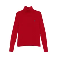 Tricouri Polo Polo Ralph Lauren Cable-Knit Turtleneck Sweater In Red Wool And Cashmere Femei