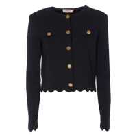 Cardigane Twinset Black Cardigan With Gold Buttons Femei