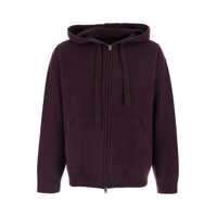 Topuri Bordeaux Sweatshirt With Drawstring Hood And Dropped Shoulders In Wool Man Barbati