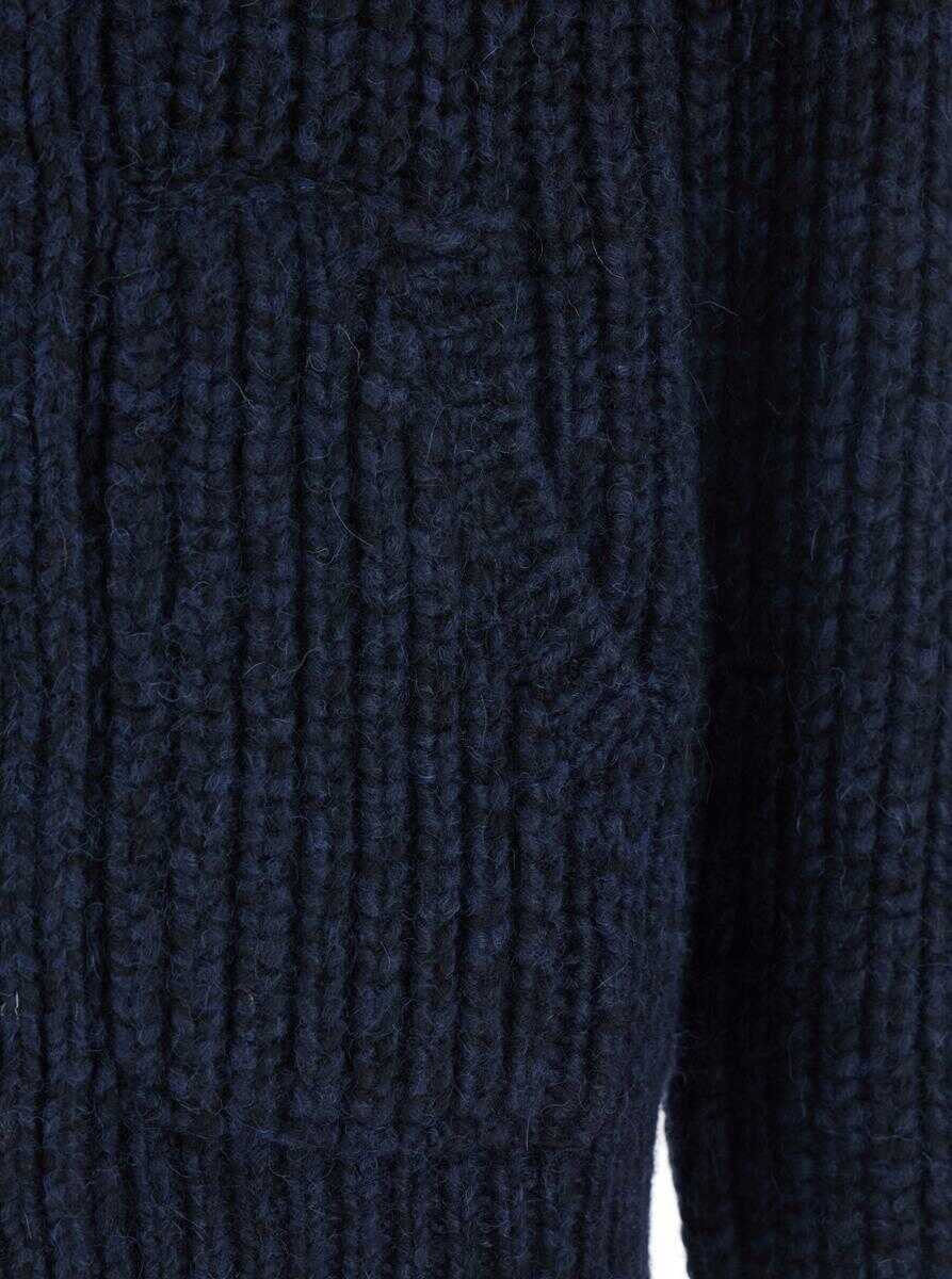 Geci Roberto Collina Blue Jacket With High Neck And Front Zip Closure In Wool And Cashmere Blend Man BLUE Barbati (BM 19240047) 3