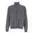 Roberto Collina Grey Sweatshirt With Dropped Shoulders And Front Zip Closure In Wool Man GREY