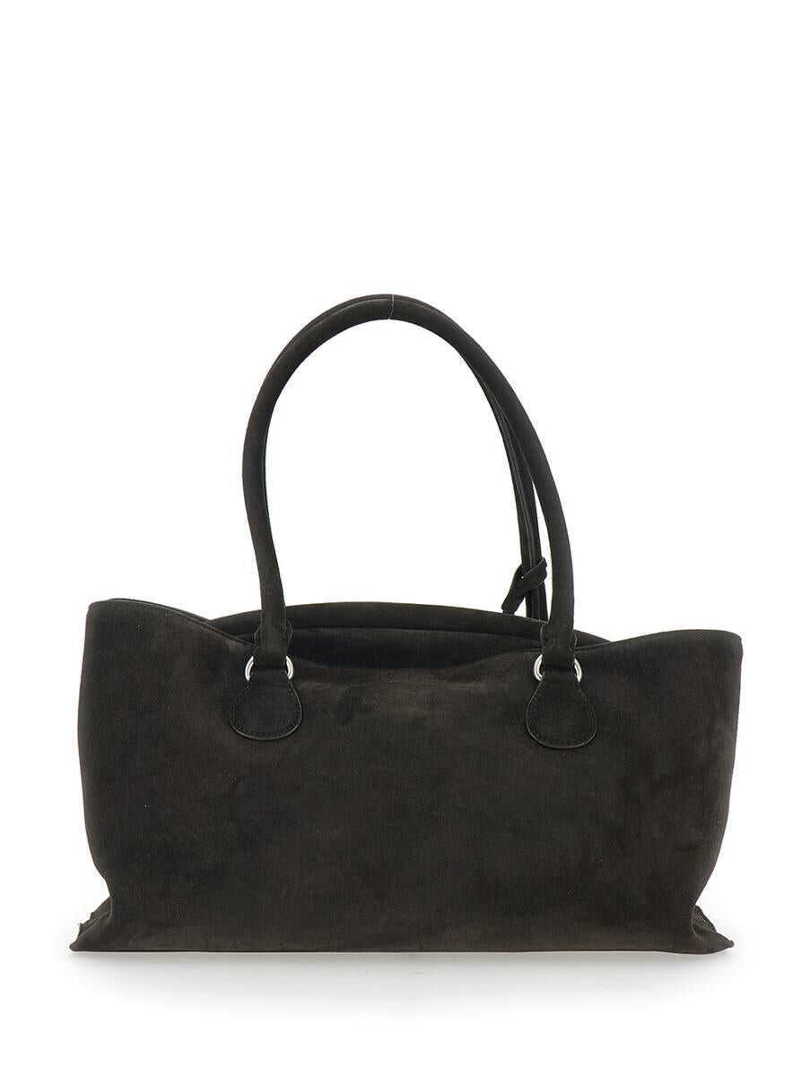 Genti de mana OSOI Shell Brot Brown Shopper With Two Handles And Key Pendant In Suede Woman BROWN Femei (BM 19240110) 2