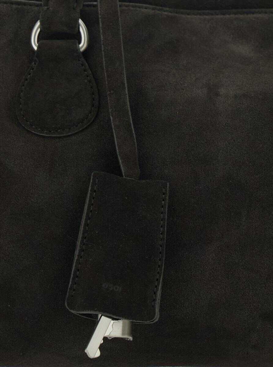 Genti de mana OSOI Shell Brot Brown Shopper With Two Handles And Key Pendant In Suede Woman BROWN Femei (BM 19240110) 3