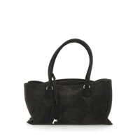 Genti de mana 'Shell Brot' Brown Shopper With Two Handles And Key Pendant In Suede Woman Femei