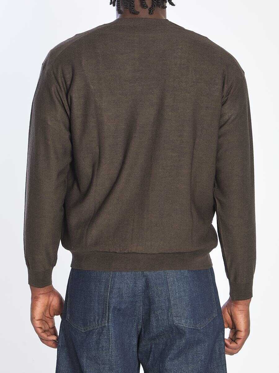 Cardigane LEMAIRE Relaxed Twisted Cardigan BROWN Barbati (BM 19240233) 4