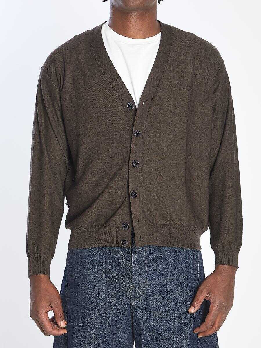 Cardigane LEMAIRE Relaxed Twisted Cardigan BROWN Barbati (BM 19240233) 1