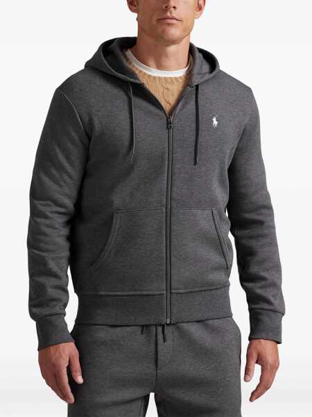 Pulovere Ralph Lauren Grey Sweatshirt With Drawstring Hood And Pony Embroidery On The Front In Cotton Blend Man GREY Barbati (BM 19240830) 3