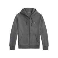 Pulovere Grey Sweatshirt With Drawstring Hood And Pony Embroidery On The Front In Cotton Blend Man Barbati