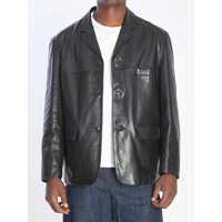 Geci Leather Single Breasted Jacket Barbati