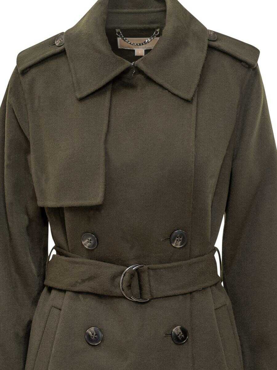 Paltoane Michael Kors Michael Kors Michael Kors Green Trench Coat With Belt GREEN Femei (BM 19241010) 4