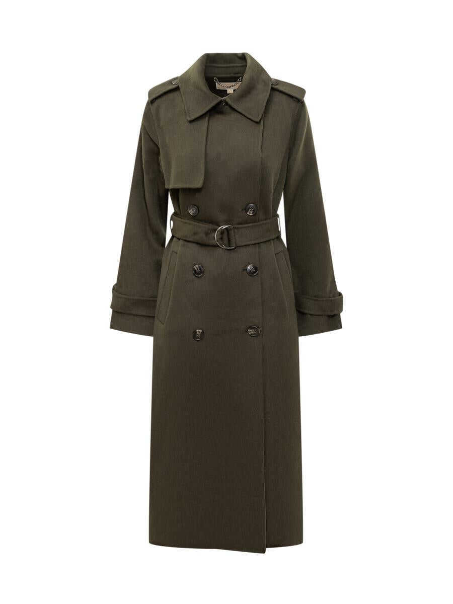 Paltoane Michael Kors Michael Kors Michael Kors Green Trench Coat With Belt GREEN Femei (BM 19241010) 1