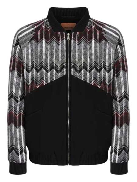 Bomber jacket MISSONI BEACHWEAR Missoni Wool-Blend Bomber Jacket With Zigzag Insert MULTICOLOUR Barbati (BM 19241880) 1
