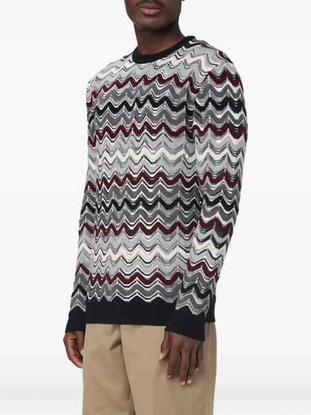 Pulovere MISSONI BEACHWEAR Missoni Crew-Neck Sweater With Geometric Zigzag Pattern GREY Barbati (BM 19241895) 2