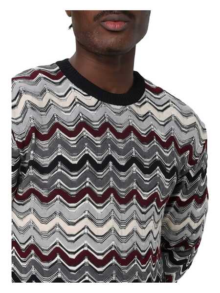 Pulovere MISSONI BEACHWEAR Missoni Crew-Neck Sweater With Geometric Zigzag Pattern GREY Barbati (BM 19241895) 3