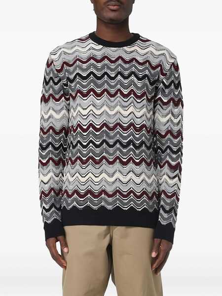 Pulovere MISSONI BEACHWEAR Missoni Crew-Neck Sweater With Geometric Zigzag Pattern GREY Barbati (BM 19241895) 1