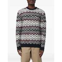 Pulovere Missoni Crew-Neck Sweater With Geometric Zigzag Pattern Barbati