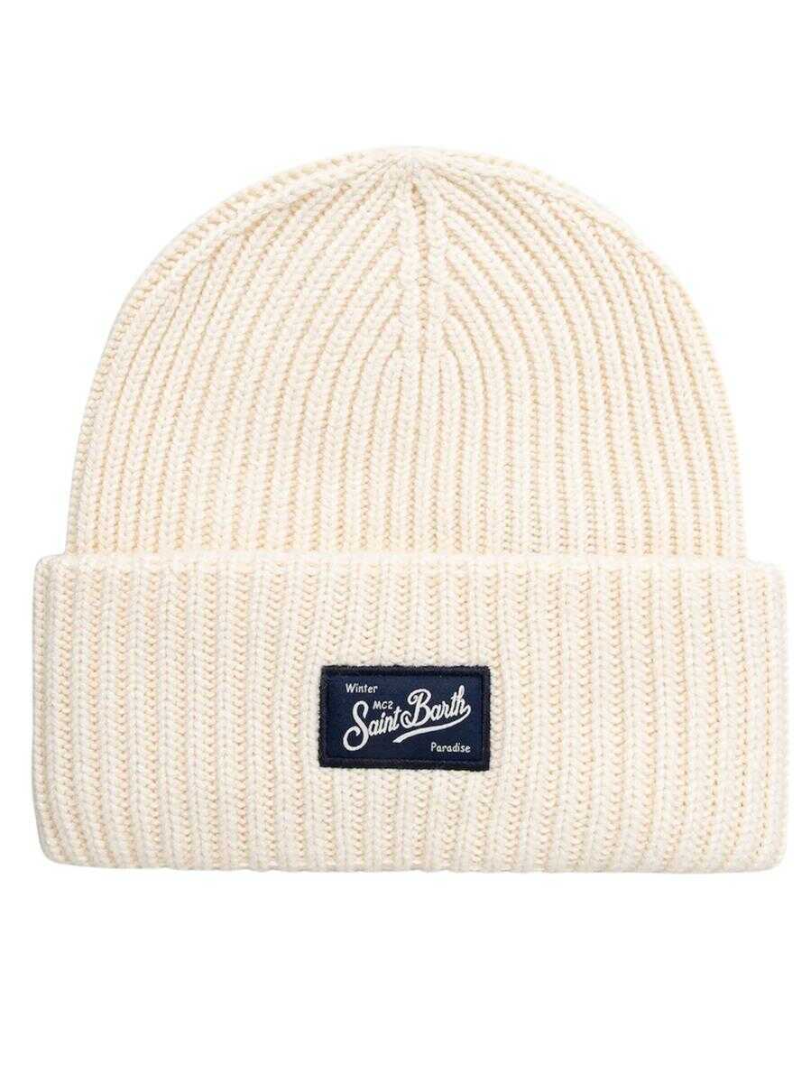 Sepci Mc2 Saint Barth MC2 Saint Barth Berry Knitted Hat Accessories WHITE Barbati (BM 19242300) 1