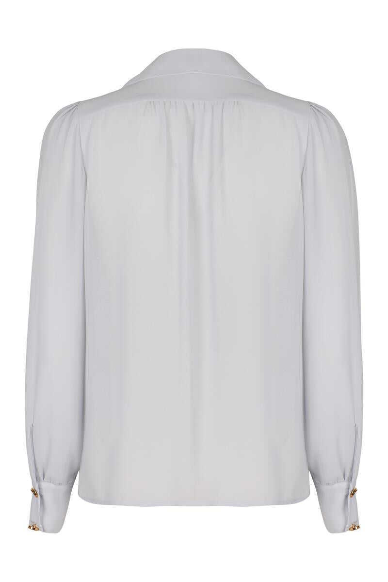 Topuri Elisabetta Franchi Elisabetta Franchi Shirt In Georgette With Necklace BLUE Femei (BM 19242339) 2