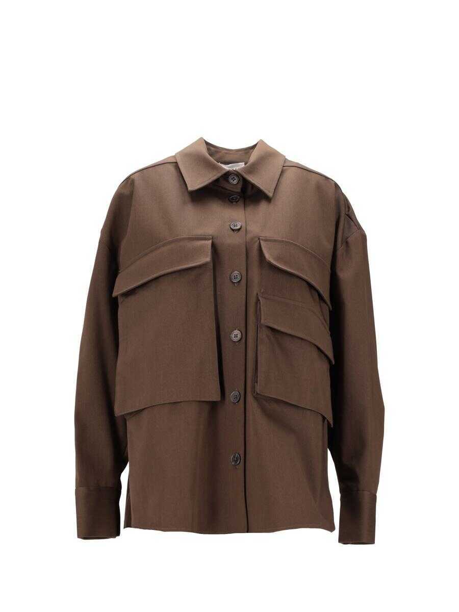 Camasi P.A.R.O.S.H. P.A.R.O.S.H. Camicia Brown Femei (BM 19242645) 1