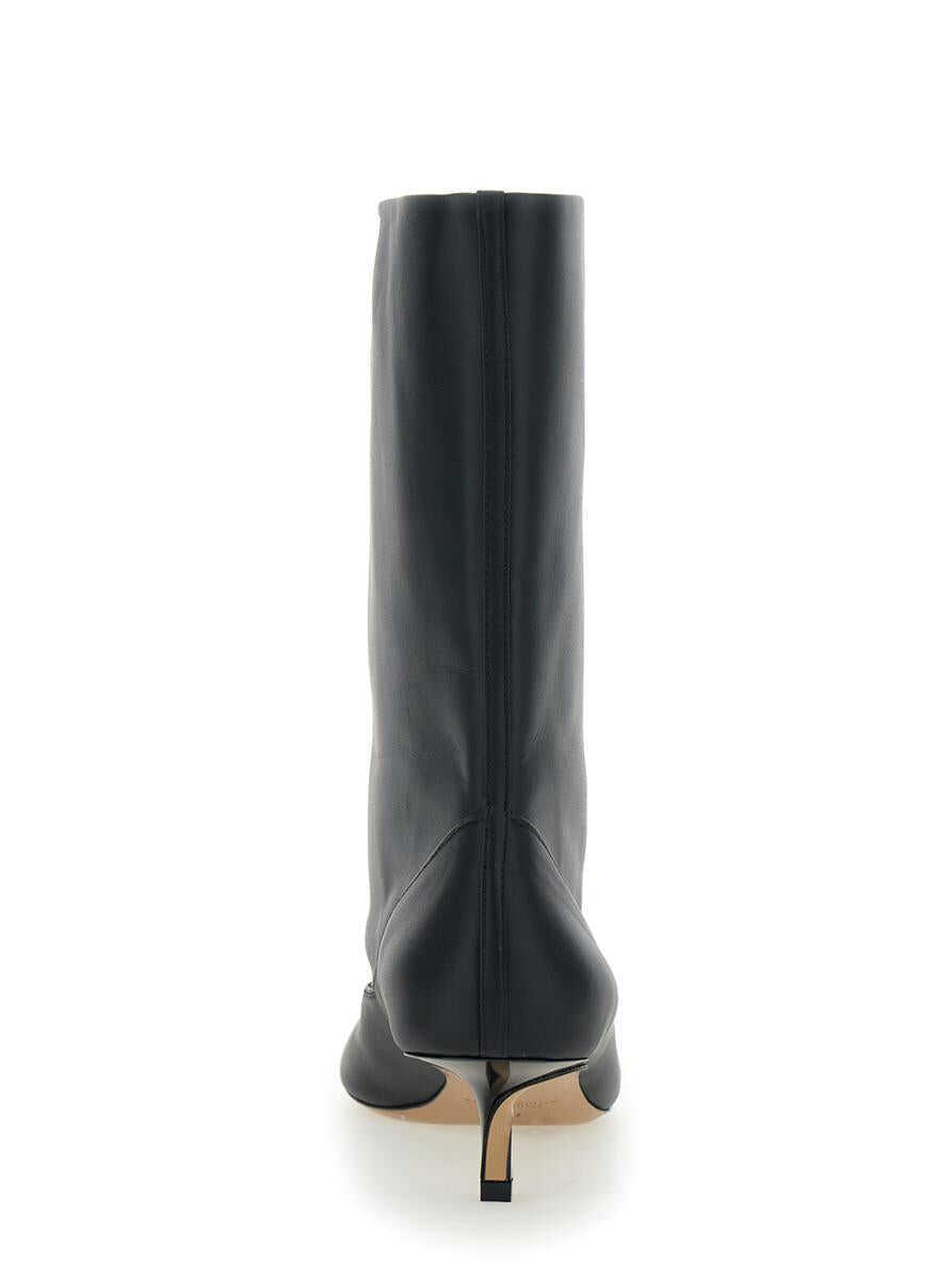 Bocanci JACQUEMUS Les Bottes Tourni Black Ankle Boots With Pointed Toe And Low Stiletto Heel In Leather Woman Black Femei (BM 19242951) 4
