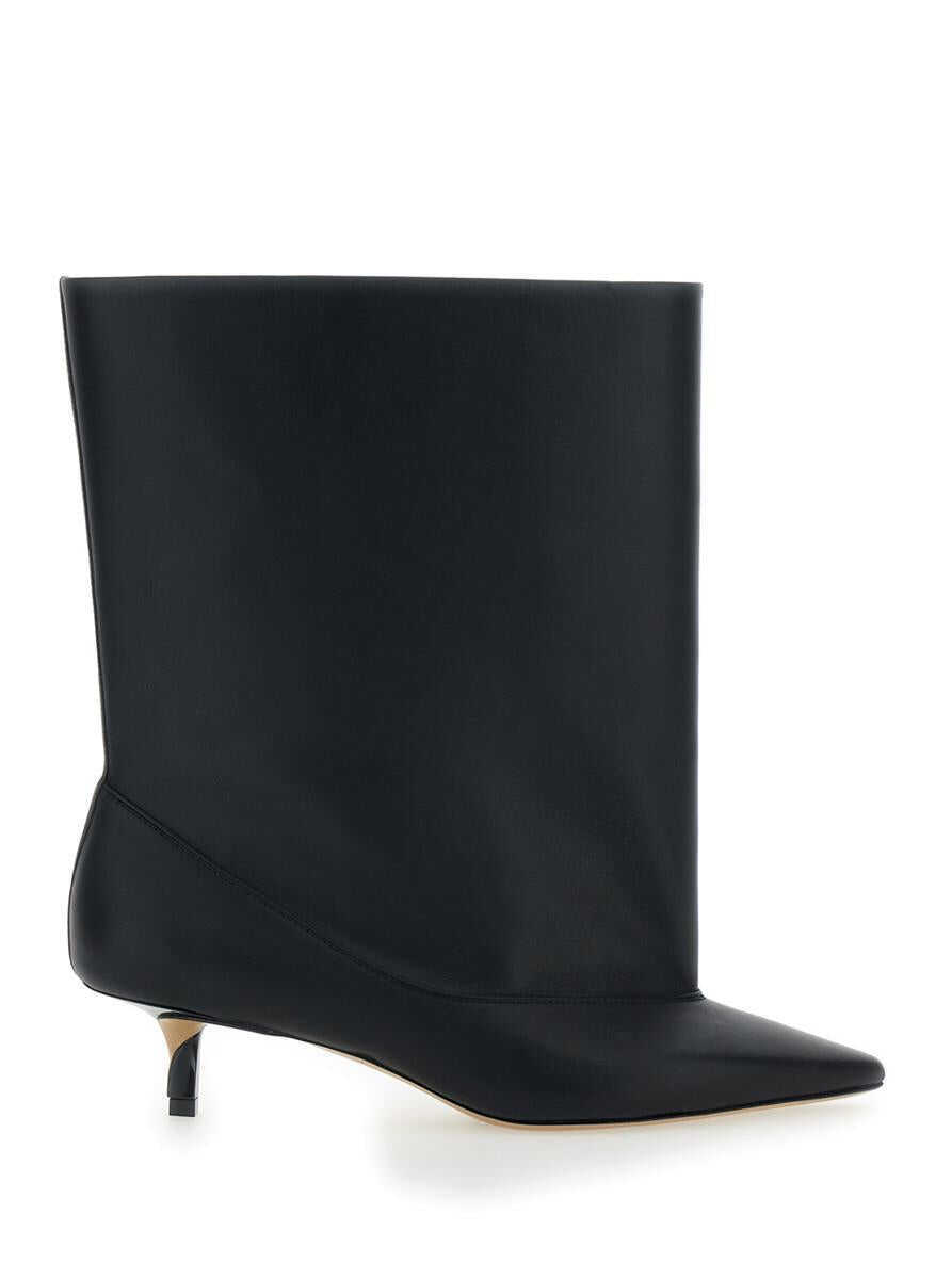 Bocanci JACQUEMUS Les Bottes Tourni Black Ankle Boots With Pointed Toe And Low Stiletto Heel In Leather Woman Black Femei (BM 19242951) 1