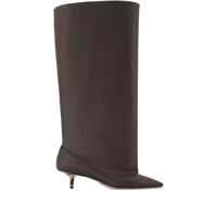 Bocanci 'Les Bottes Tourni' Brown Boots With Pointed Toe And Low Stiletto Heel In Leather Woman Femei