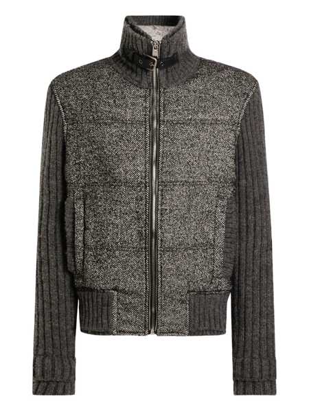 Geci Dolce & Gabbana Dolce & Gabbana Pied-De-Poule Patterned Jacket In Knitwear GREY Barbati (BM 19243023) 1