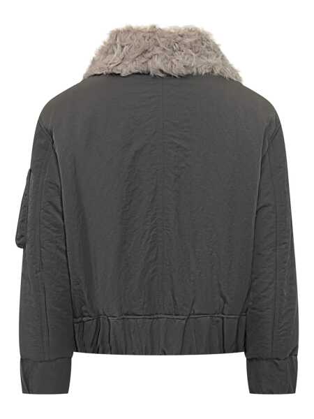 Bomber jacket AMI Paris AMI Paris Ami Alexandre Mattiussi Bomber Jacket With Grey Shearling Collar GREY Barbati (BM 19243092) 2