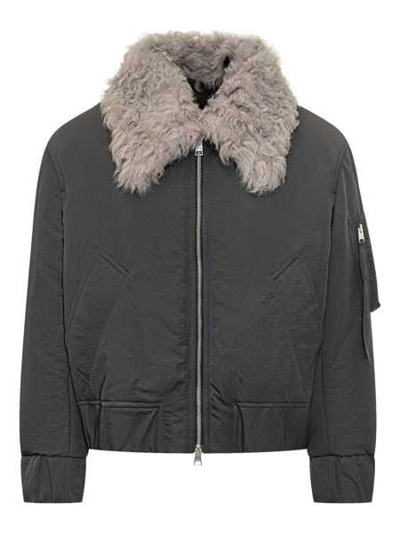 Bomber jacket AMI Paris AMI Paris Ami Alexandre Mattiussi Bomber Jacket With Grey Shearling Collar GREY Barbati (BM 19243092) 1
