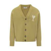 Cardigane AMI Paris Ami Alexandre Mattiussi Cardigan With Green Heart Logo Barbati