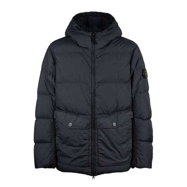 Geci de iarna Stone Island Stone Island Blue Recycled Lightweight Nylon Reps Hooded Down Jacket BLUE Barbati (BM 19243995) 1
