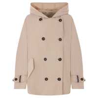 Geci Brunello Cucinelli Double-Breasted Trench In Beige Femei