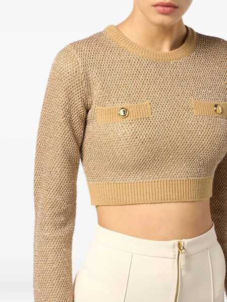 Pulovere Elisabetta Franchi Elisabetta Franchi Sweater With Sequins Beige Femei (BM 19244676) 5
