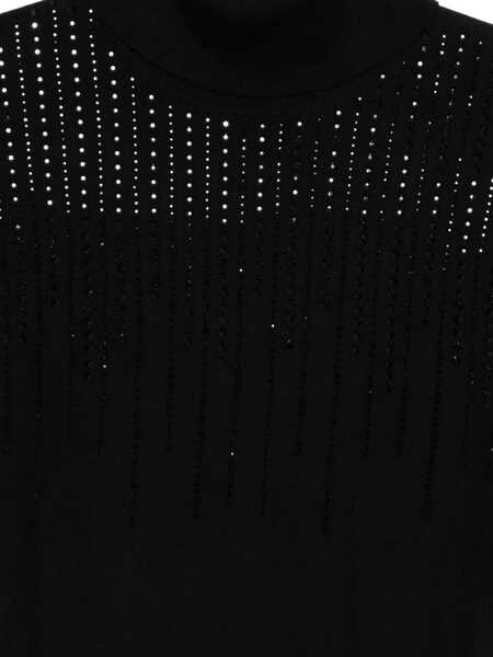 Pulovere SEVENTY Seventy Sparkling Rhinestone Details Turtleneck Black Femei (BM 19244703) 3