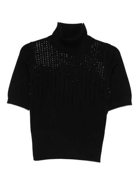 Pulovere SEVENTY Seventy Sparkling Rhinestone Details Turtleneck Black Femei (BM 19244703) 1
