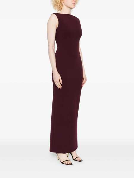 Rochii SOLACE LONDON Bordeaux Long Dress With Square Neckline And Cut Out On The Back In Fabric Woman Red Femei (BM 19244886) 3