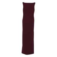 Rochii Bordeaux Long Dress With Square Neckline And Cut Out On The Back In Fabric Woman Femei