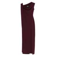 Rochii 'Irina' Bordeaux One-Shoulder Long Dress With Draped Neckline In Fabric Woman Femei