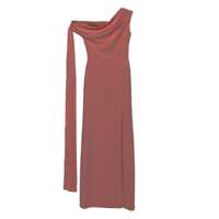 Rochii 'Irina' Pink One-Shoulder Long Dress With Draped Neckline In Fabric Woman Femei