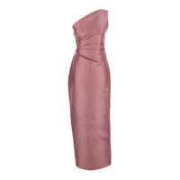 Rochii 'Kira' Pink One-Shoulder Long Dress With Draped Details In Twill Woman Femei