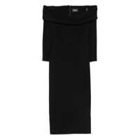 Rochii 'Yuni' Black Dress With Square Neckline And Back Closure In Fabric Woman Femei
