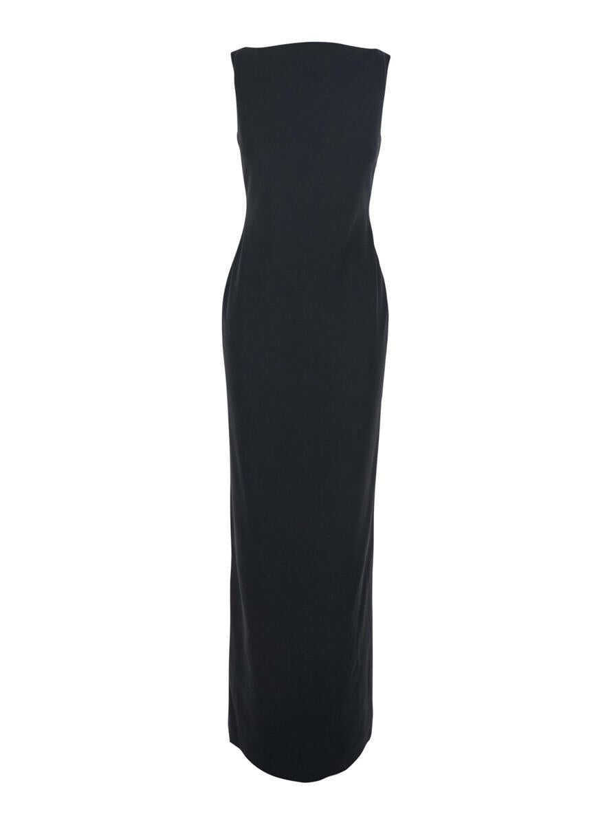 Rochii SOLACE LONDON Black Long Dress With Square Neckline And Cut Out On The Back In Fabric Woman Black Femei (BM 19244913) 1