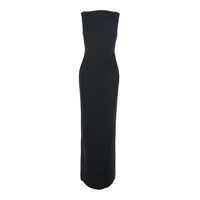 Rochii Black Long Dress With Square Neckline And Cut Out On The Back In Fabric Woman Femei